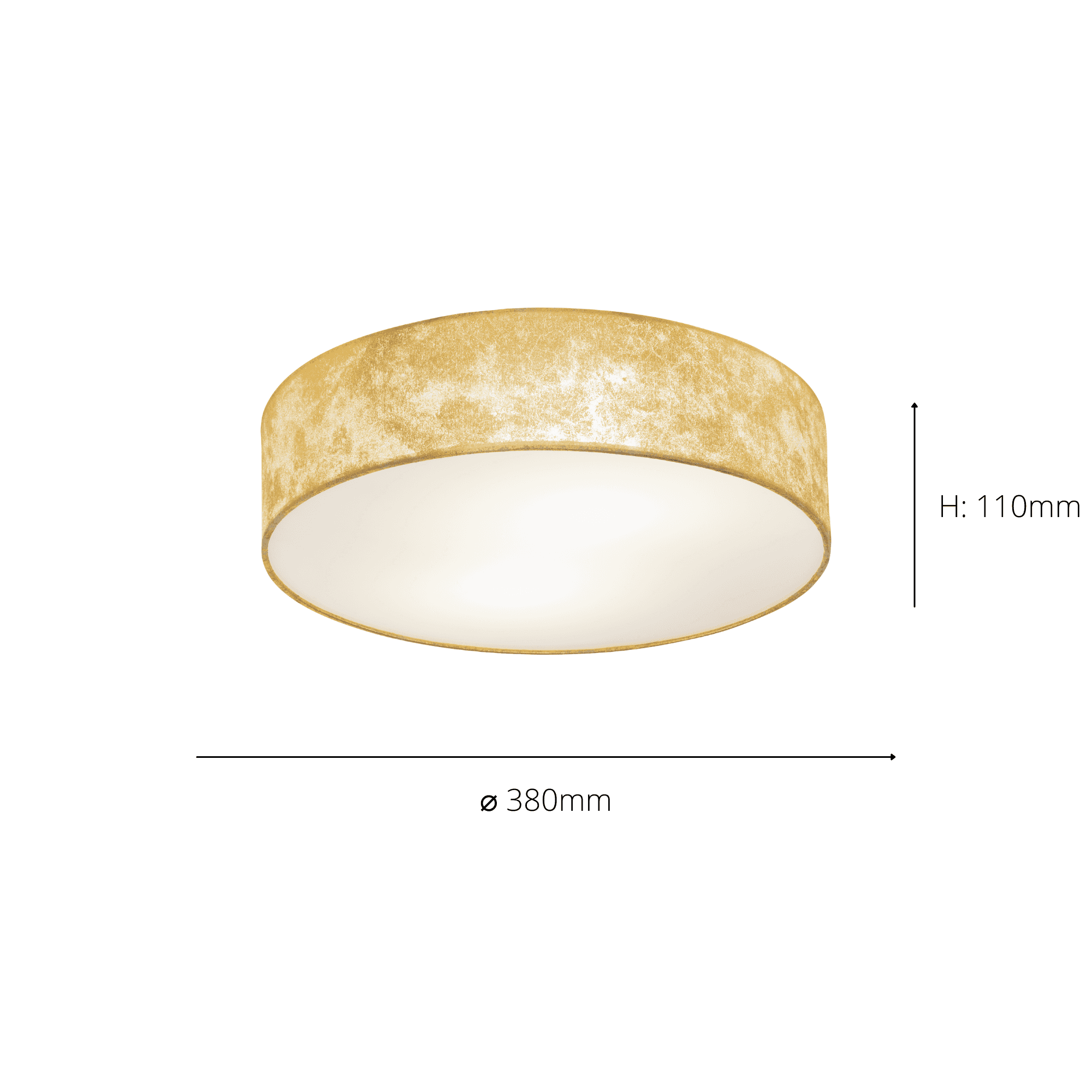 97641 Viserbella 1-Light Fabric Champagne And Gold Ceiling Light
