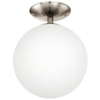 91589 Rondo Opal & Nickel Matt Ceiling Light