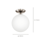 91589 Rondo Opal & Nickel Matt Ceiling Light