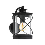 94843 Hilburn Black Lantern-style Exterior Wall Light
