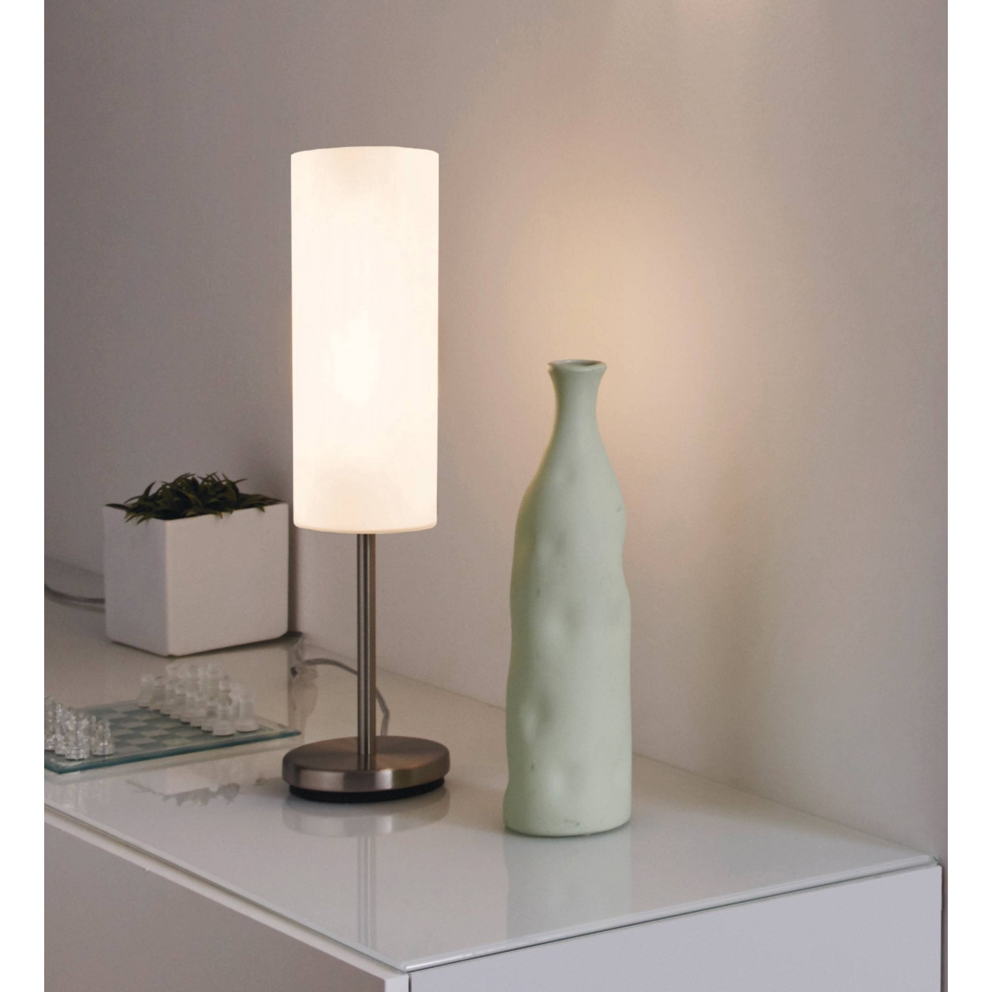 85981 Troy 3 White / Nickel-Matt Table Lamp