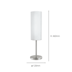 85981 Troy 3 White / Nickel-Matt Table Lamp
