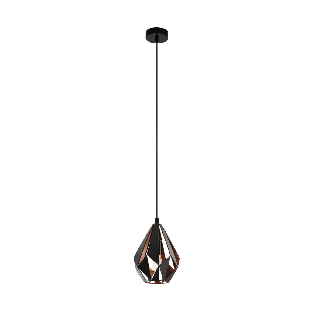 49997 Carlton 1 Black/Copper Single Pendant Light