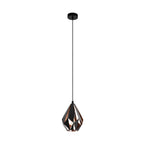 49997 Carlton 1 Black/Copper Single Pendant Light