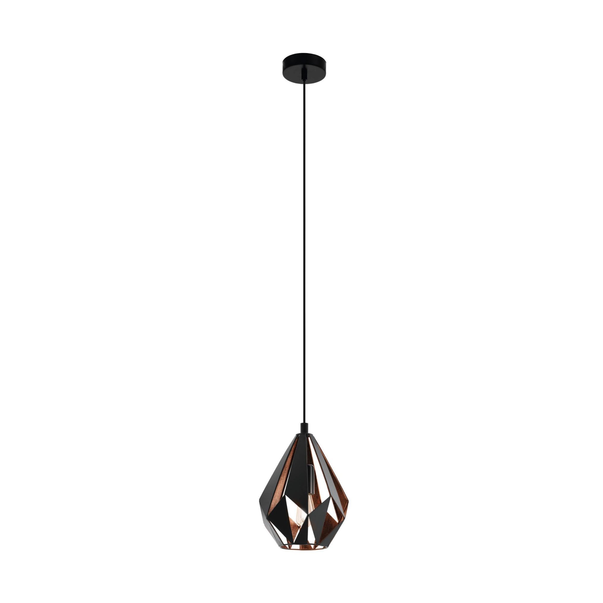 49997 Carlton 1 Black/Copper Single Pendant Light