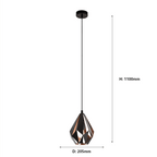 49997 Carlton 1 Black/Copper Single Pendant Light