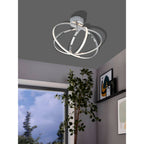 96329 Selvina 1-Light LED Knotted White/Chrome Ceiling Light