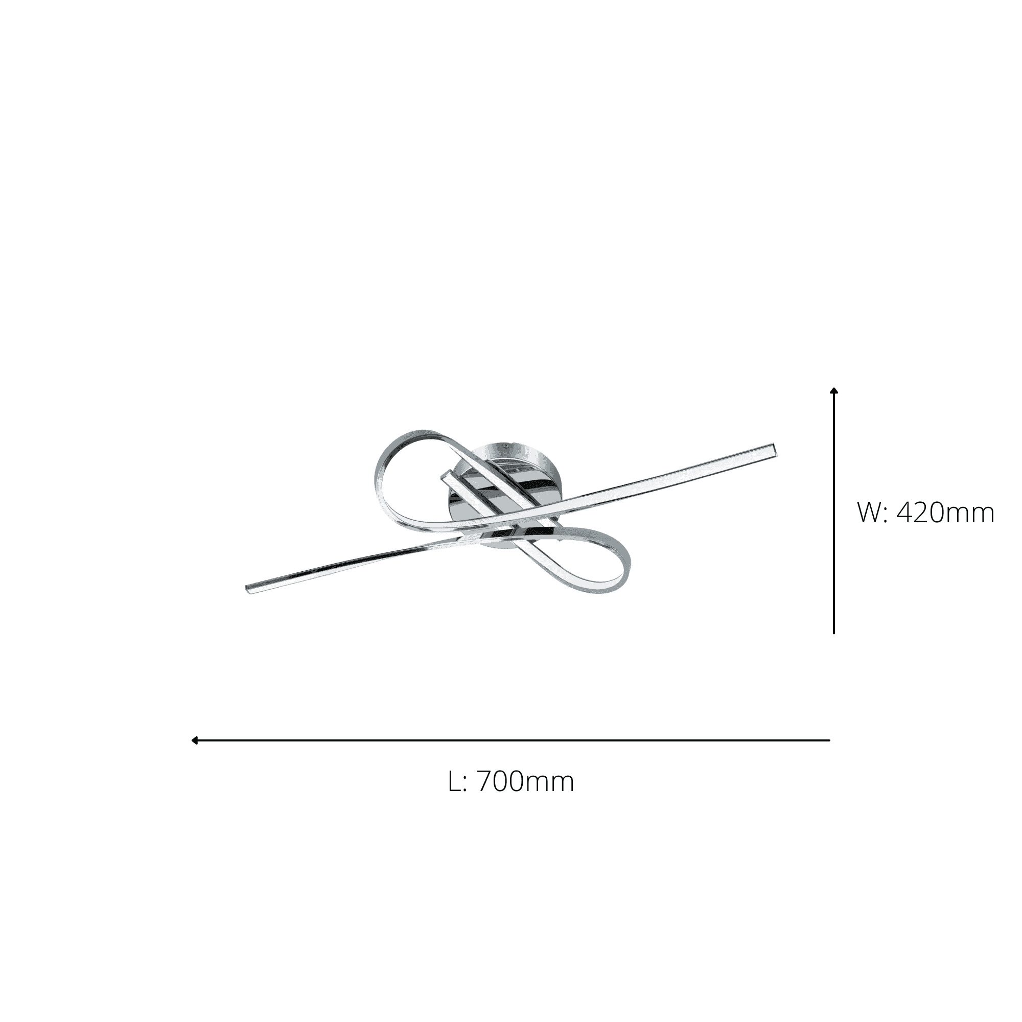 96329 Selvina 1-Light LED Knotted White/Chrome Ceiling Light