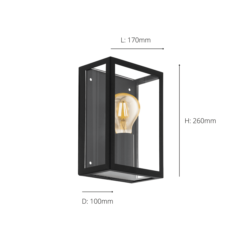 94831 Alamonte 1 1-Light Caged Industrial Exterior Wall Light