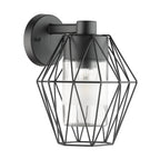 97226 Canove 1-Light Caged Black Exterior Wall Lamp