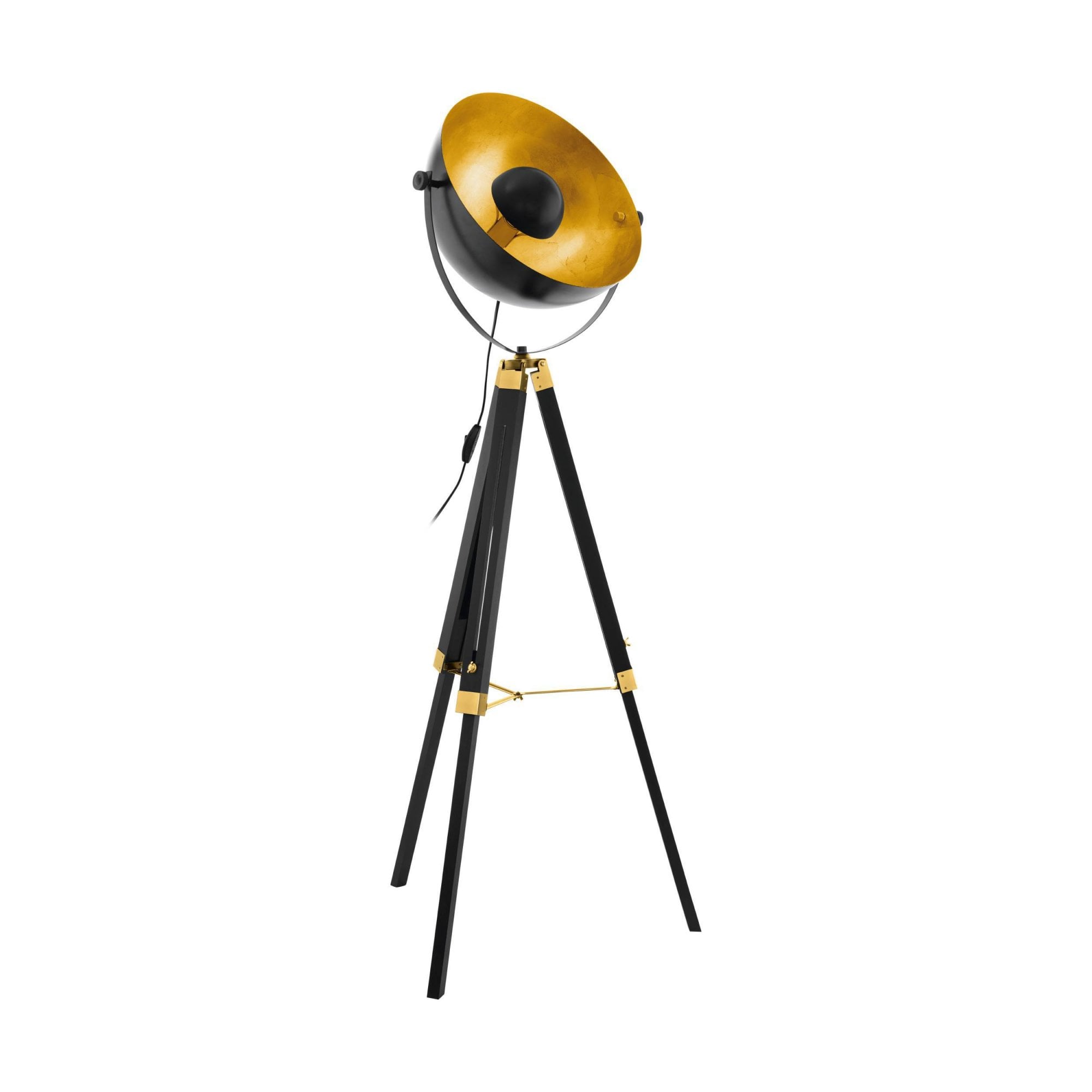 Covaleda Black & Gold Tripod Floor  Lamp