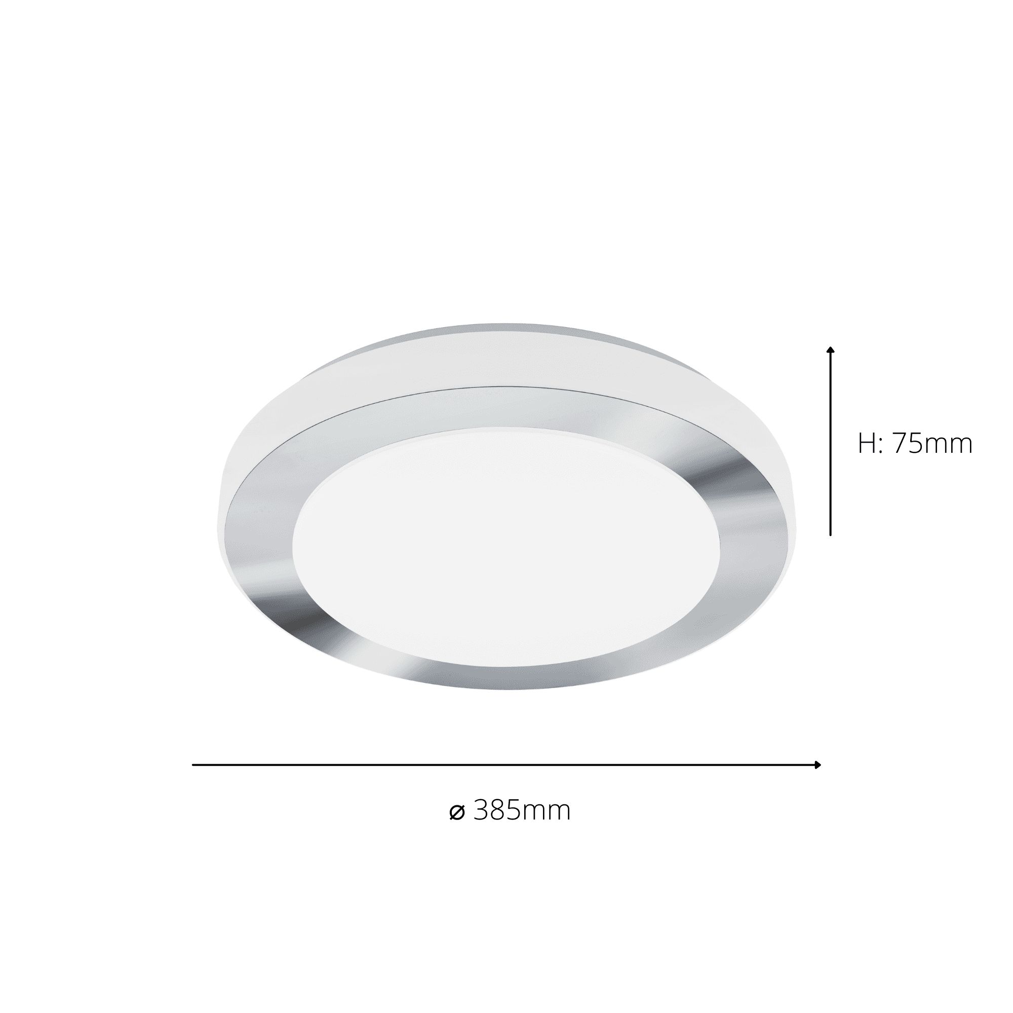 95283 Carpi LED White/Chrome Round Ceiling Light