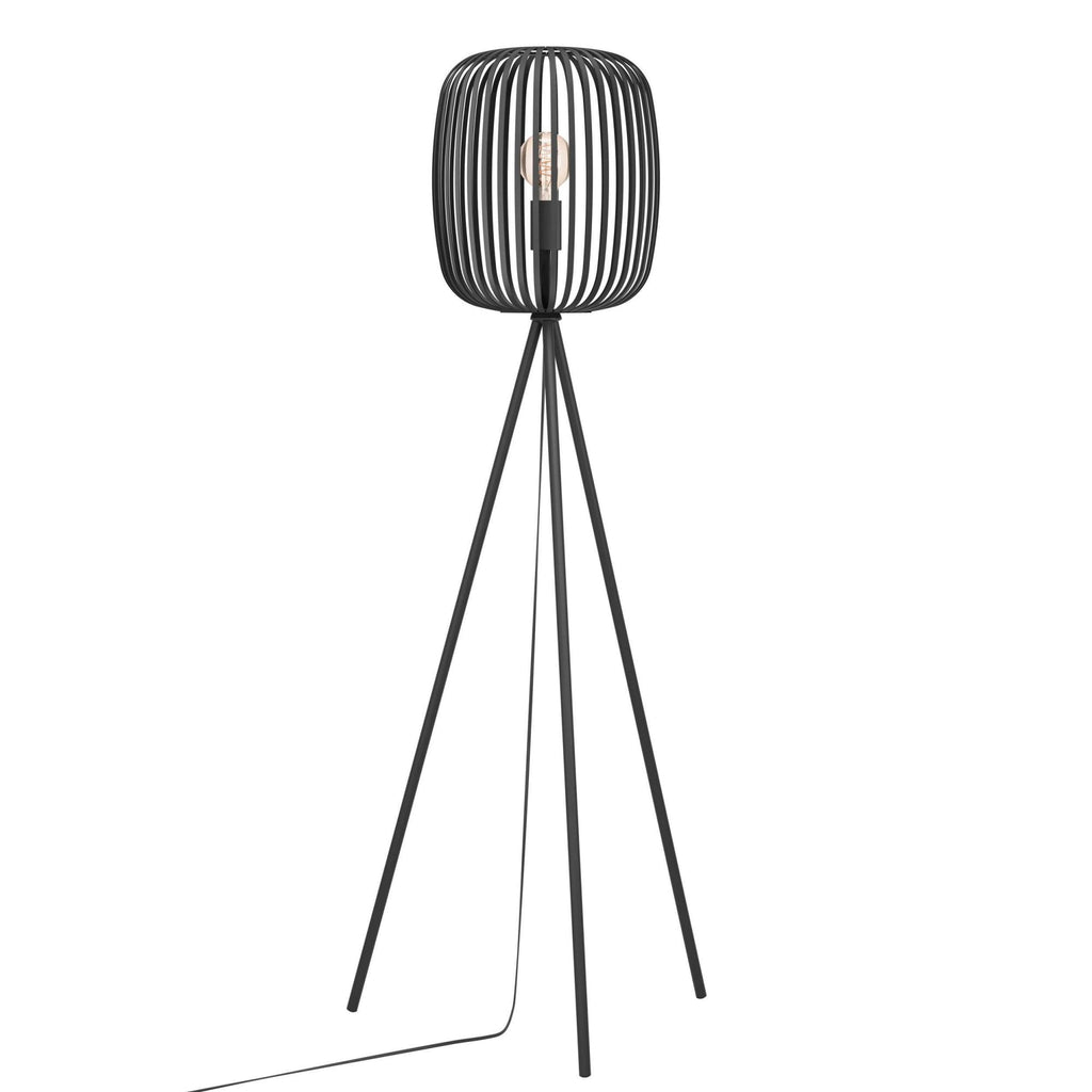 900522 Romazzina Black Caged Tripod Floor Lamp