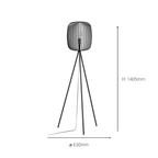 900522 Romazzina Black Caged Tripod Floor Lamp