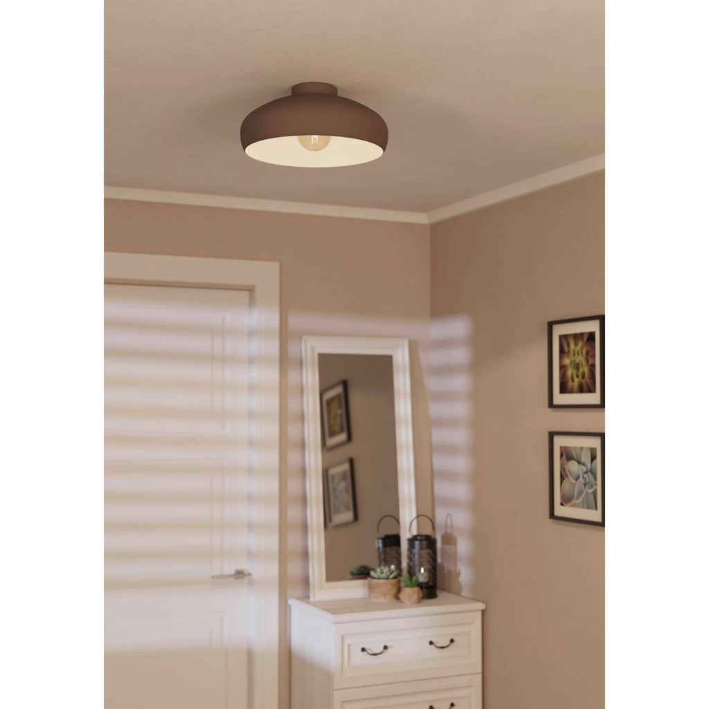 900359 Mogano Round Mocha-coloured Ceiling Light