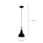 900161 Sabinar Metal/Wood Single Pendant Light