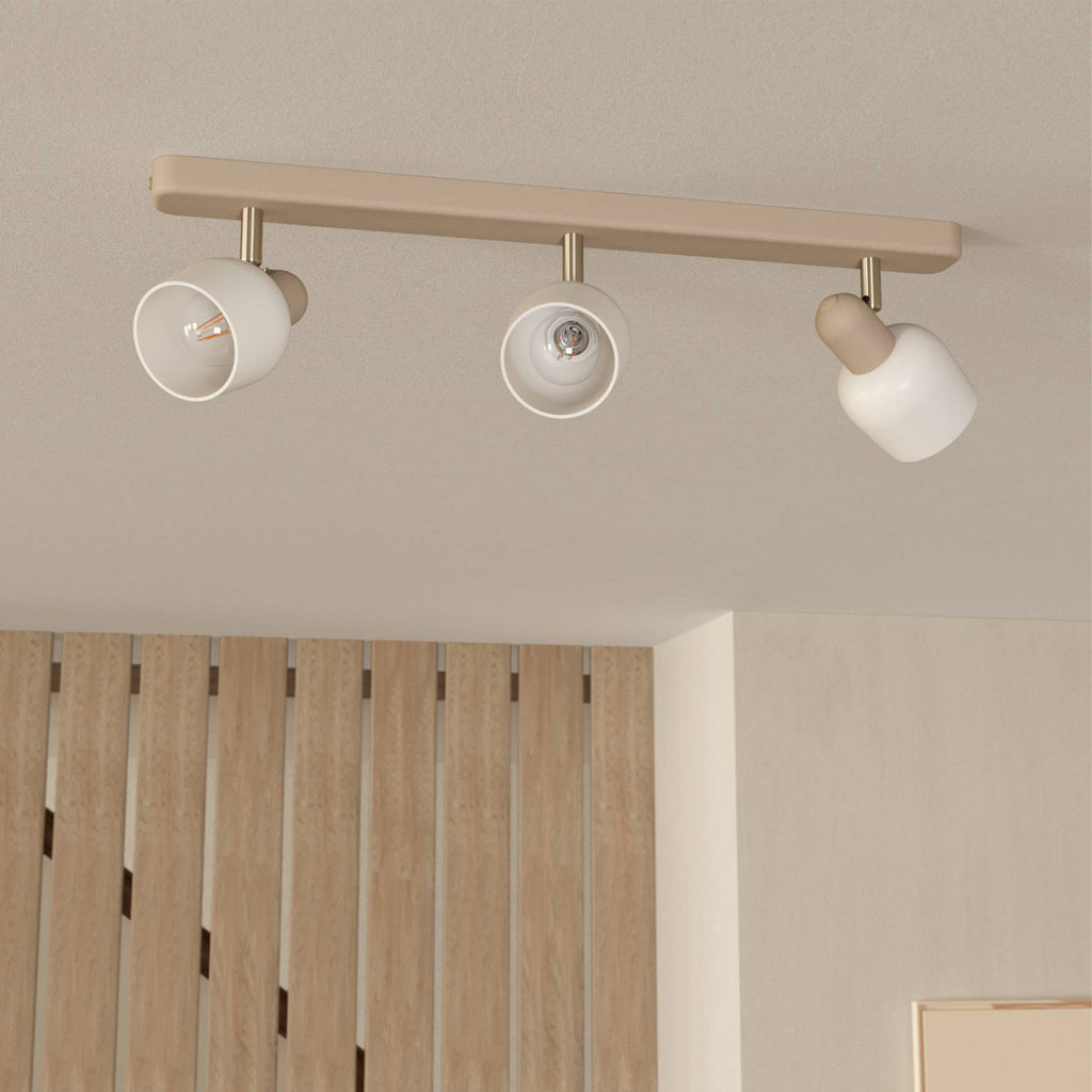 900716 Corato Sandy Steel/Glass Adjustable 3-Light Spotlight