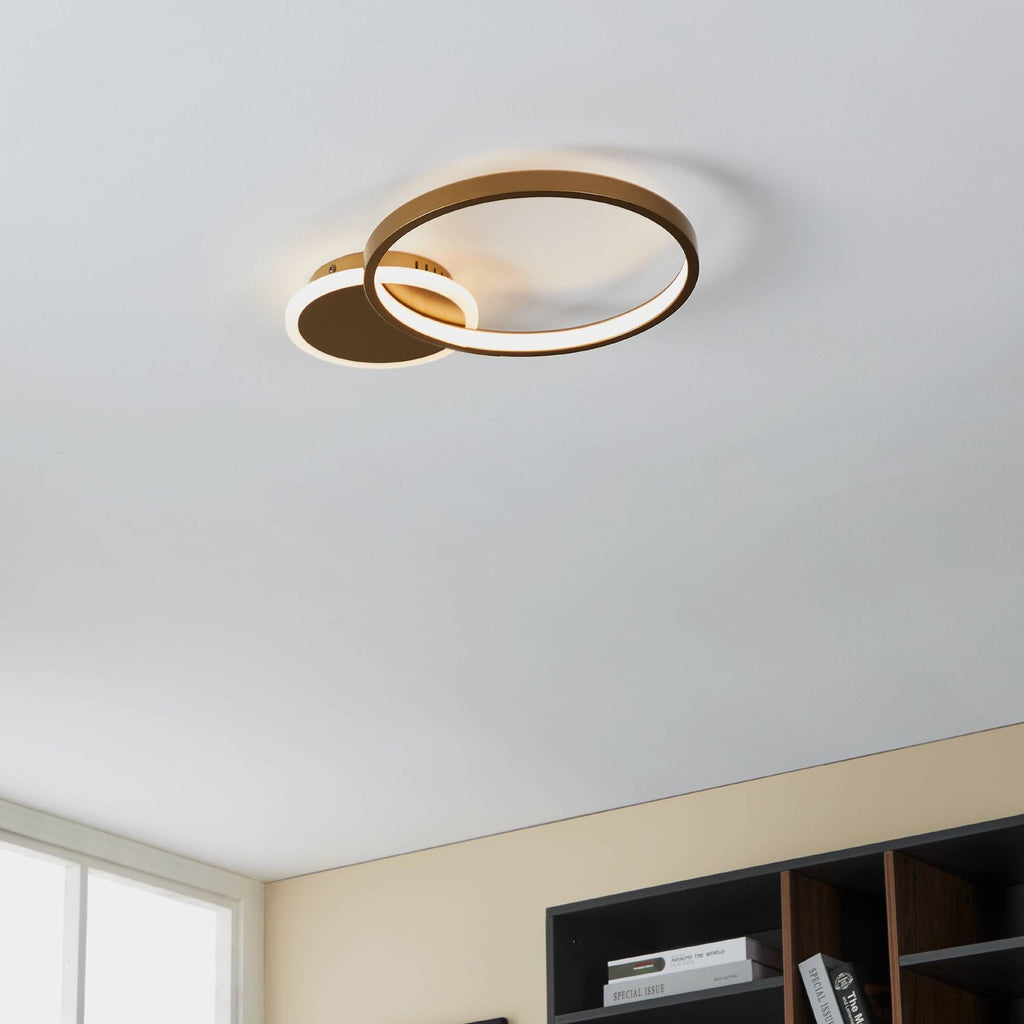 900423 Gafares LED Gold & White Flush Ceiling Light