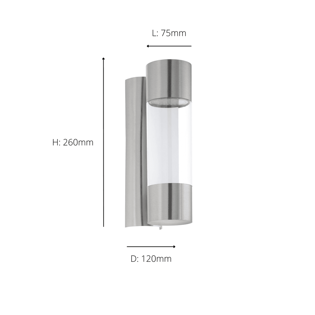 96013 Robledo Cylindrical Steel/Plastic LED Outdoor Wall Light