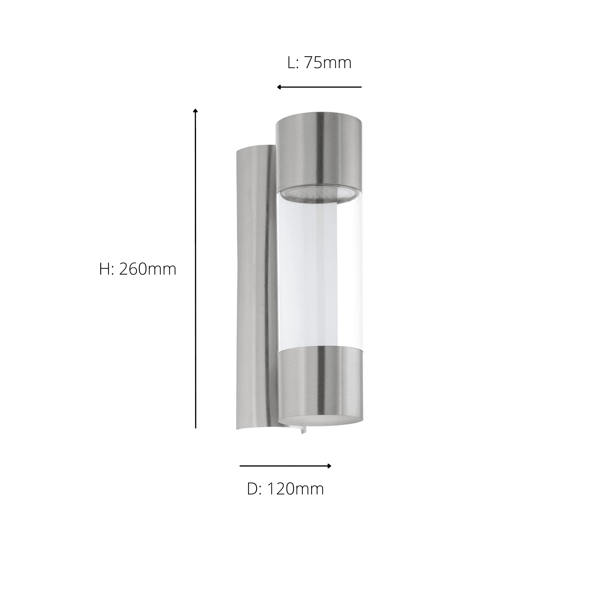 96013 Robledo Cylindrical Steel/Plastic LED Outdoor Wall Light