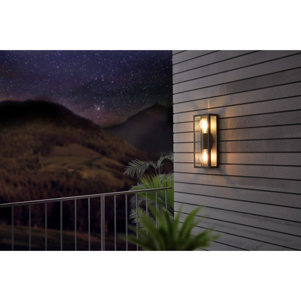 98273 Alamonte 1 2-Light Caged Industrial Exterior Wall Light