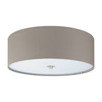 94919 Pasteri 3-Light Taupe Fabric Flush Ceiling Light
