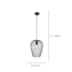 49472 Newtown 1-Light Vintage Hanging Pendant Light With A Black Caged Shade