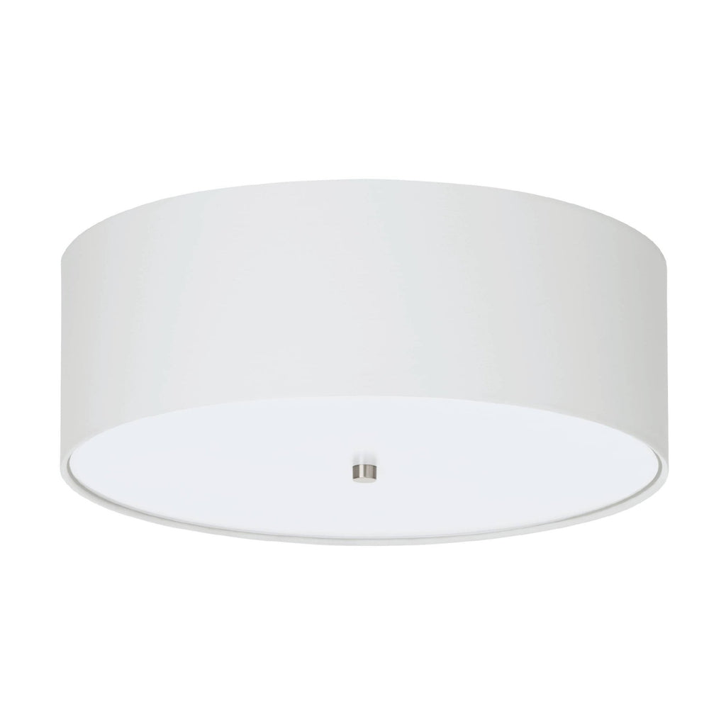 94918 Pasteri 3-Light White Fabric Flush Ceiling Light