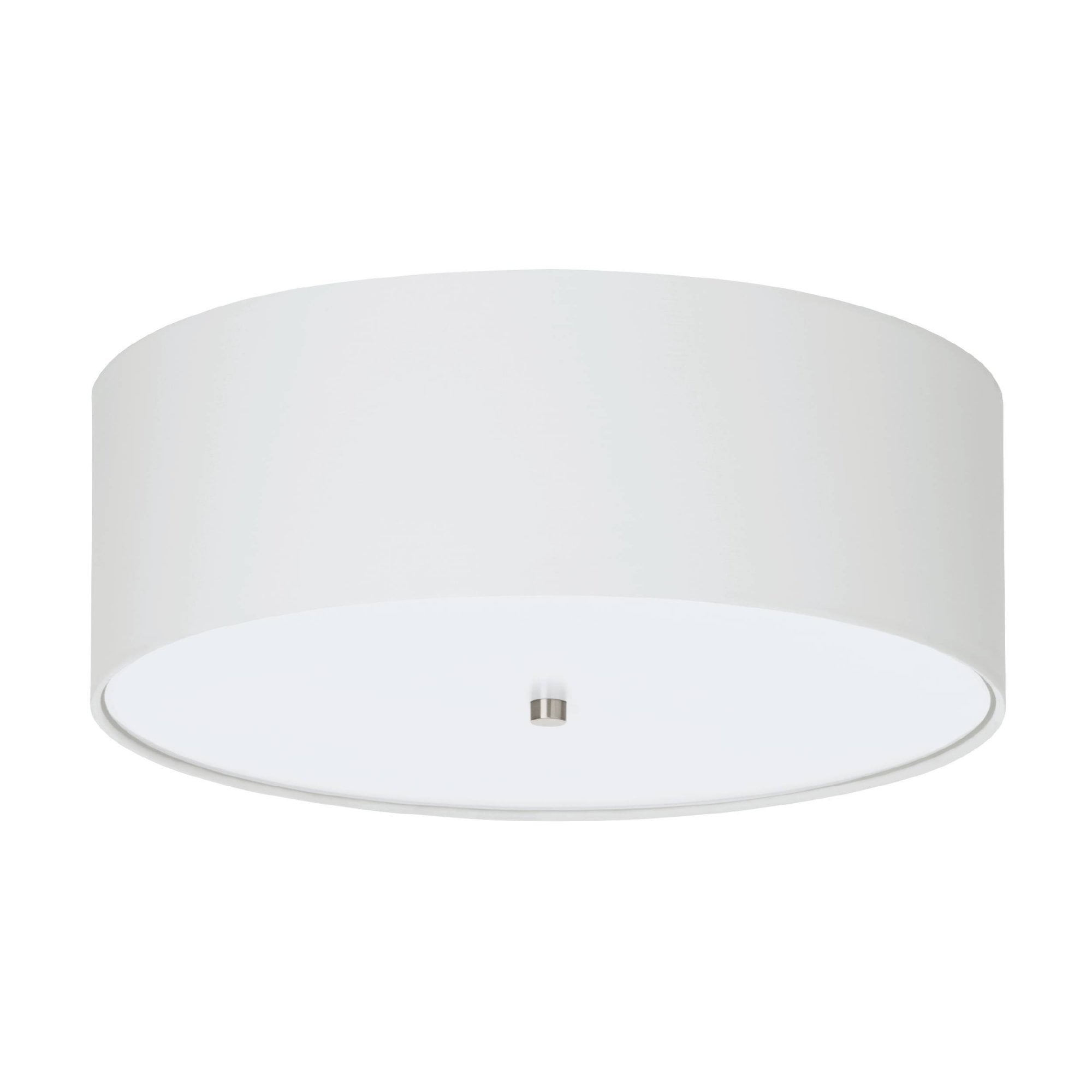 94918 Pasteri 3-Light White Fabric Flush Ceiling Light
