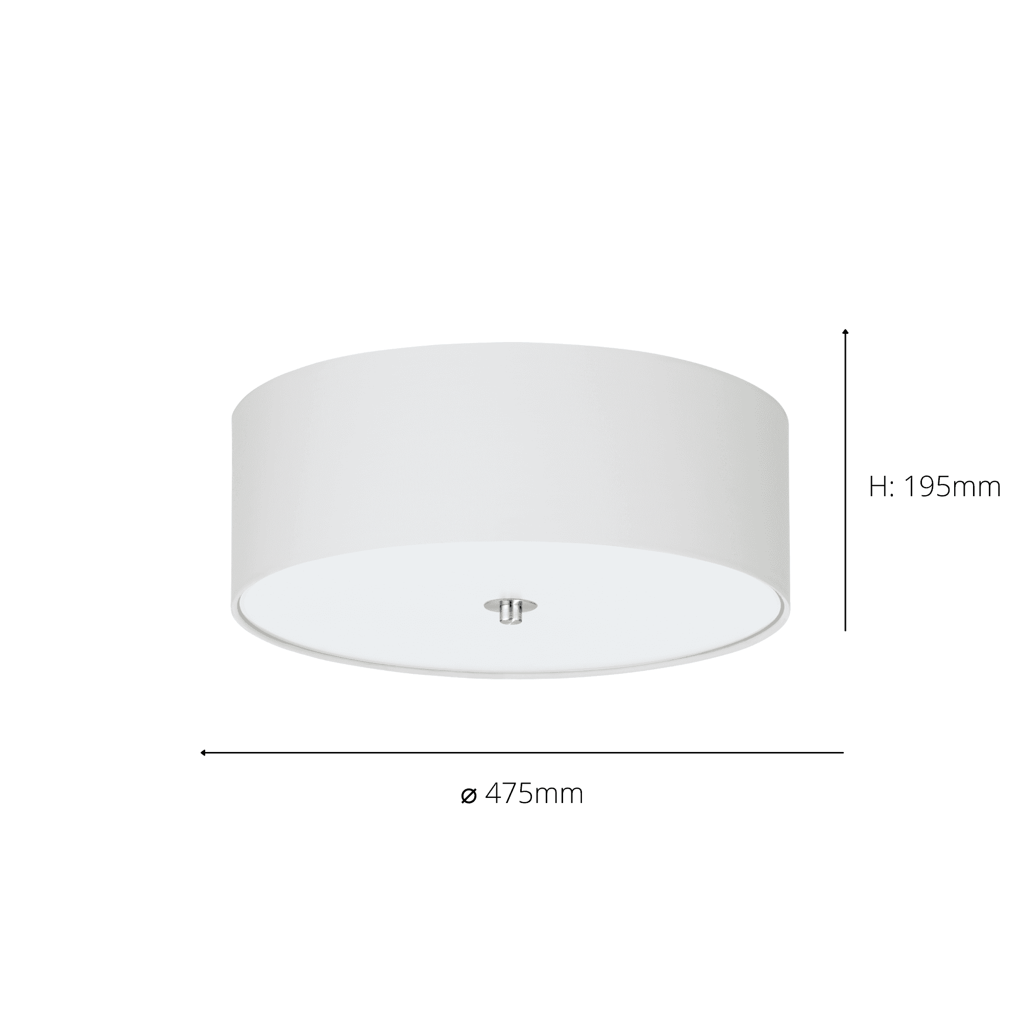94918 Pasteri 3-Light White Fabric Flush Ceiling Light