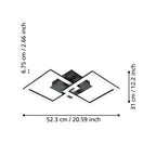 900316 Paranday-Z Black Steel Smart Control, Colour Changing Ceiling Light