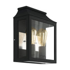 97294 Soncino 2-Light Industrial Exterior Wall Light With Glass Panels