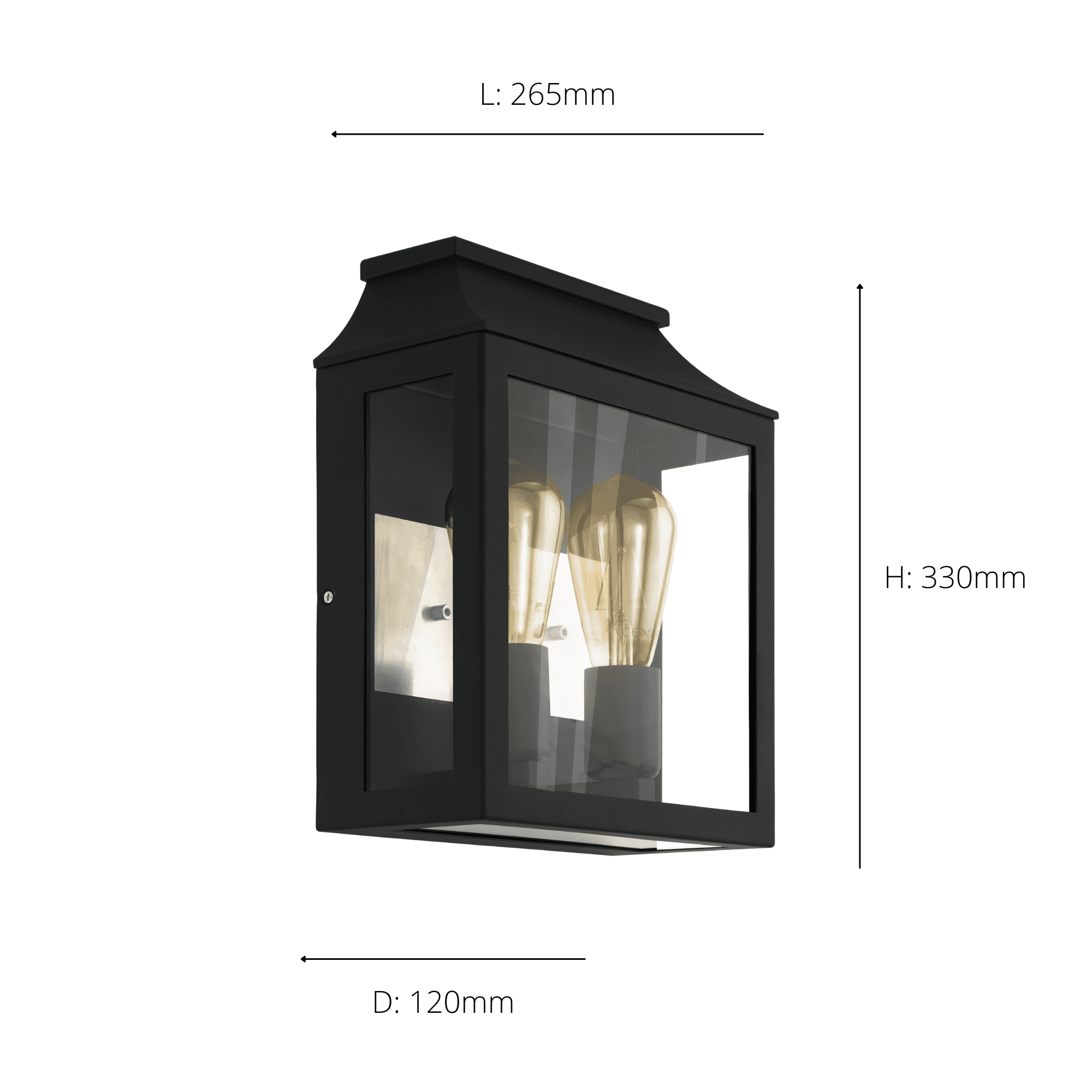 97294 Soncino 2-Light Industrial Exterior Wall Light With Glass Panels