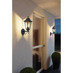 93457 Navedo 1-Light Traditional Black And Silver Exterior Wall Light