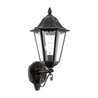 93457 Navedo 1-Light Traditional Black And Silver Exterior Wall Light