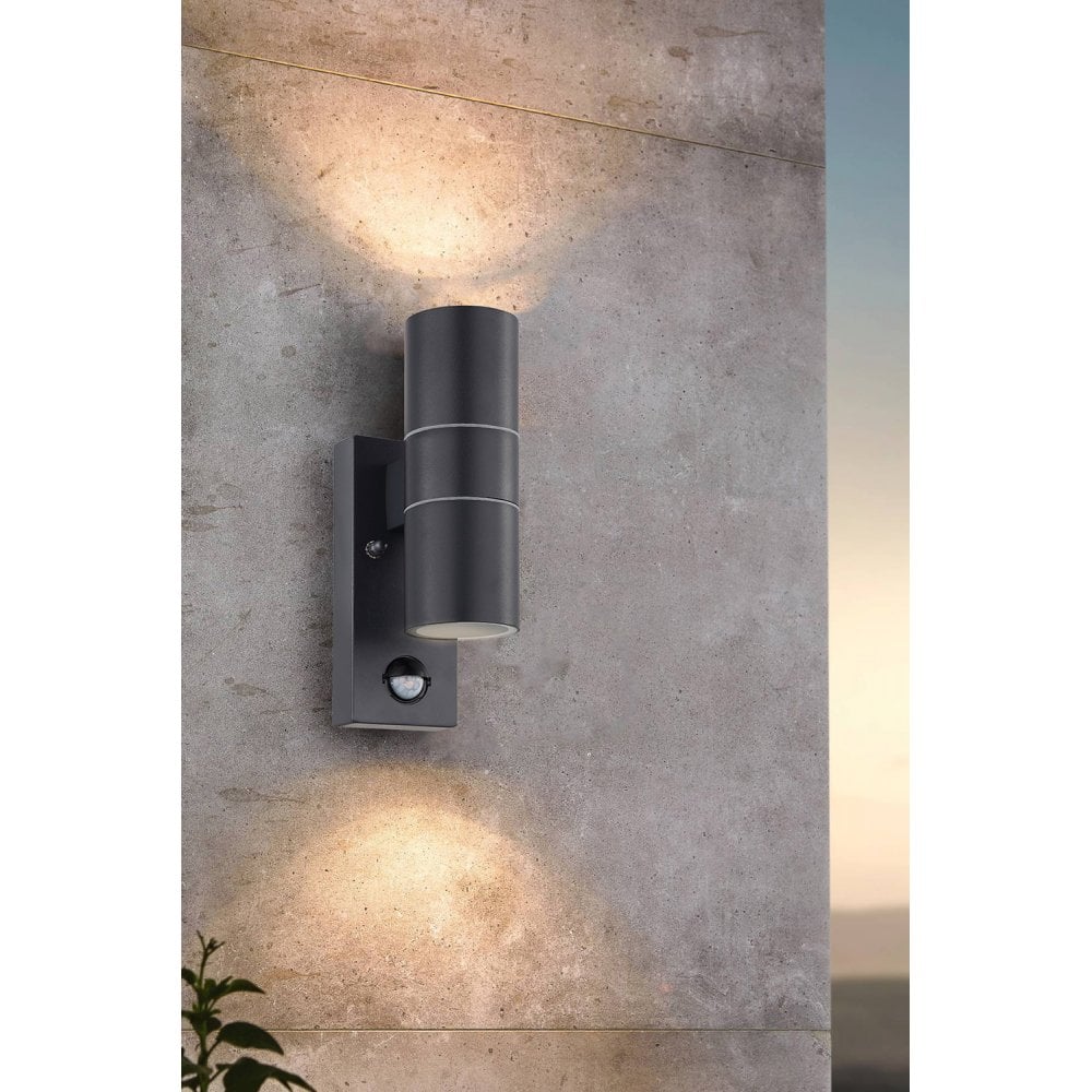 32899 Riga 5 2-Light Anthracite LED Exterior Wall Lamp With Sensor