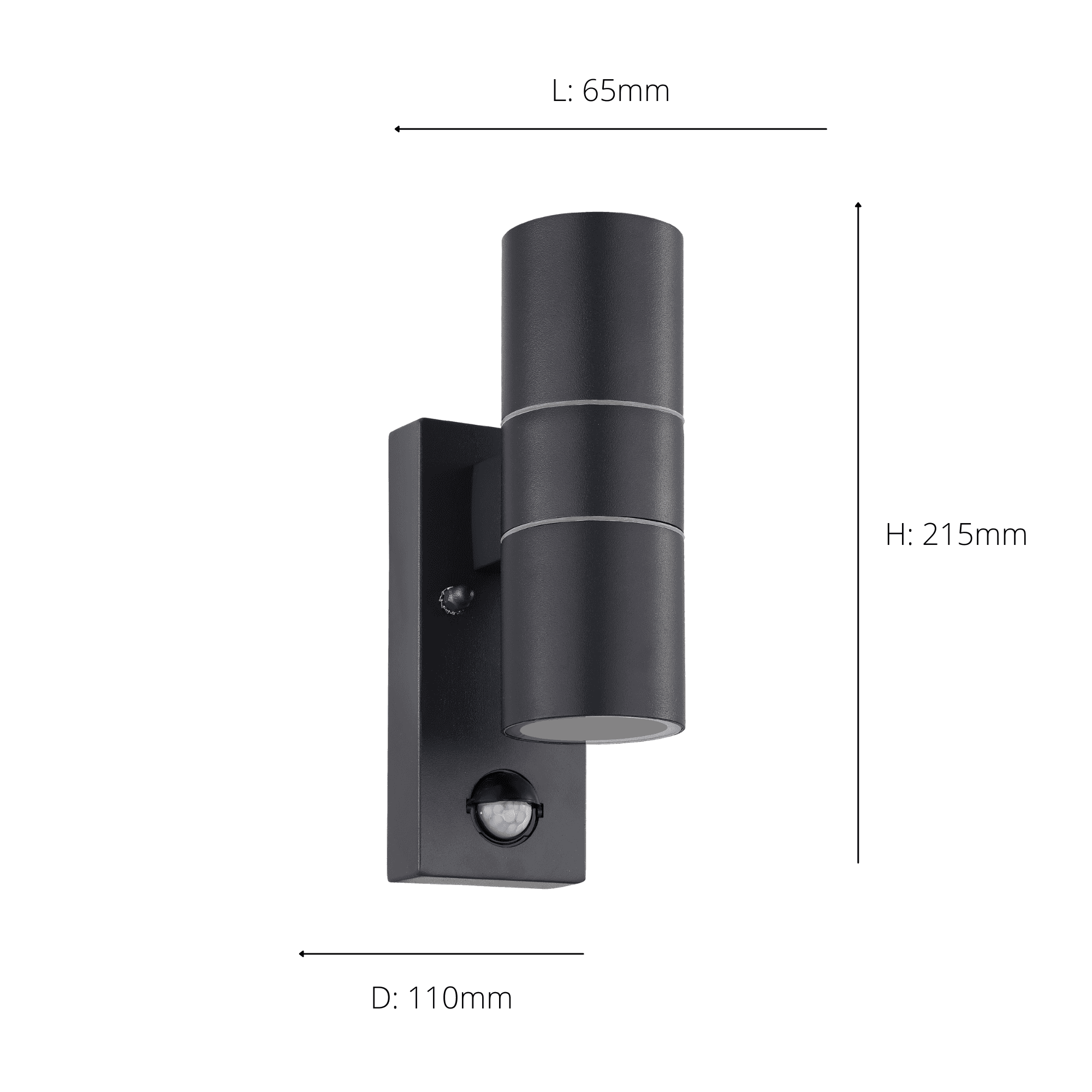 32899 Riga 5 2-Light Anthracite LED Exterior Wall Lamp With Sensor