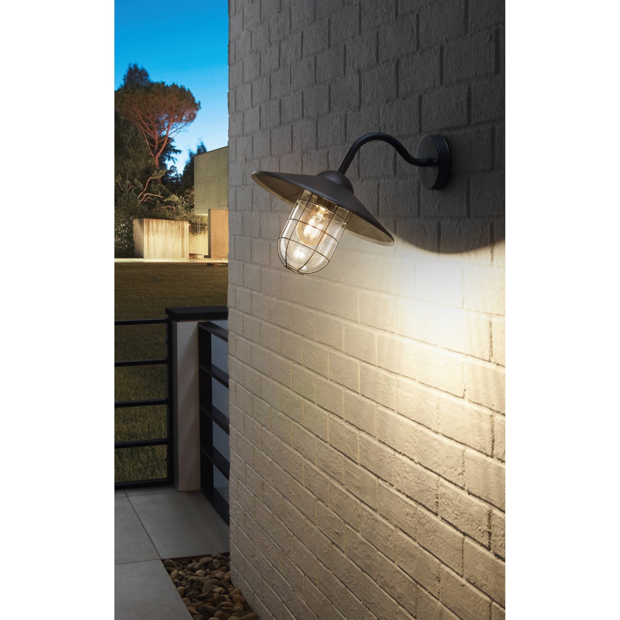 94792 Melgoa 1-Light Antique Black Exterior Wall Lamp