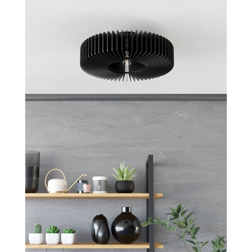900831 Palombaia Black Wooden Ceiling Light