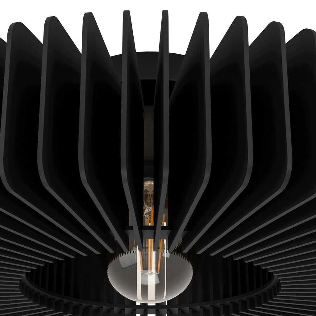 900831 Palombaia Black Wooden Ceiling Light