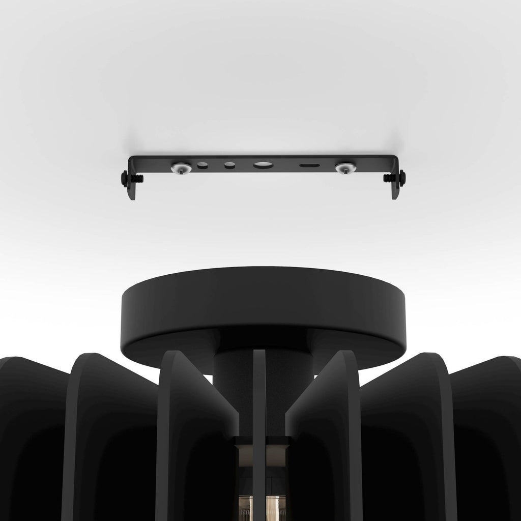 900831 Palombaia Black Wooden Ceiling Light