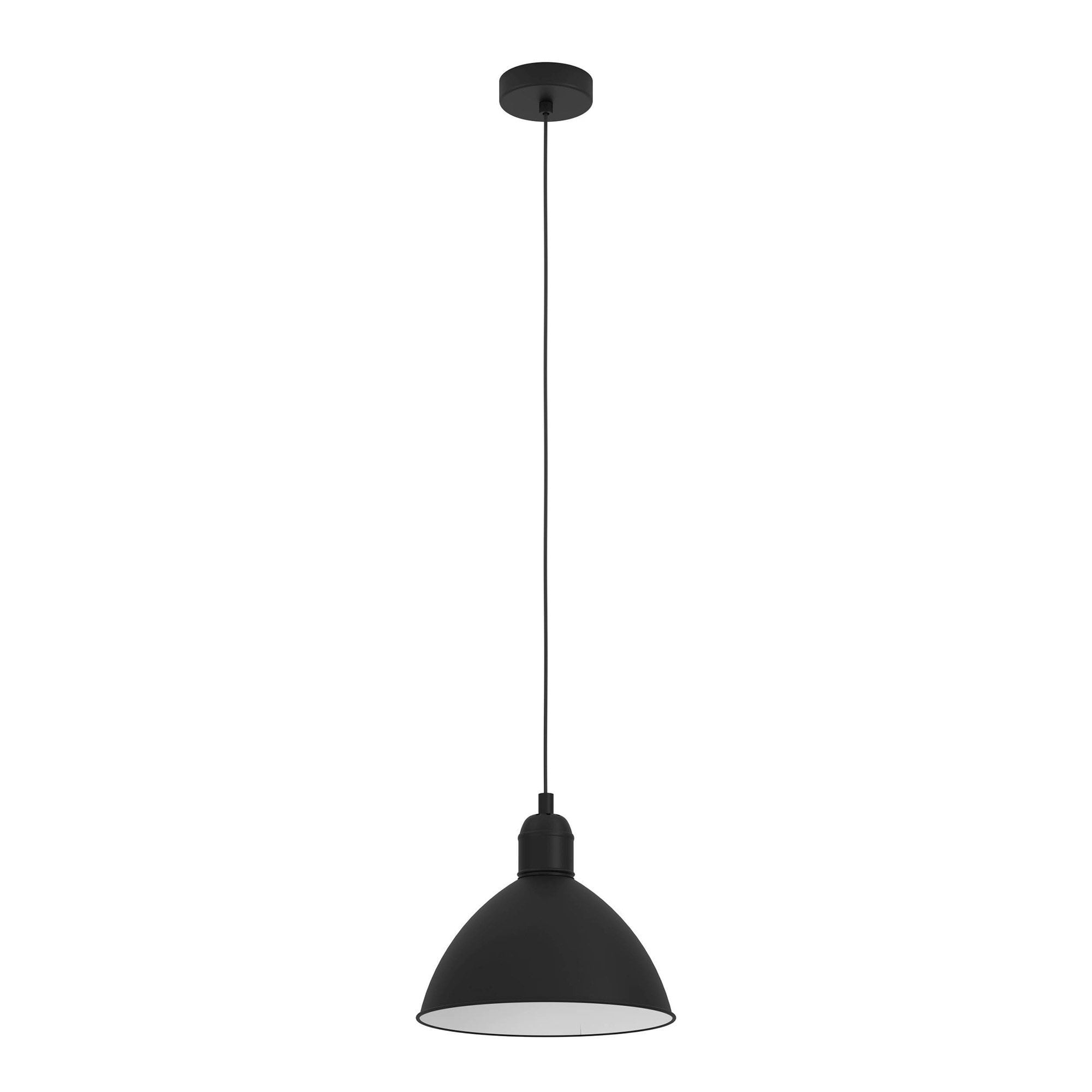 43878 Priddy Black Domed Single Pendant Light