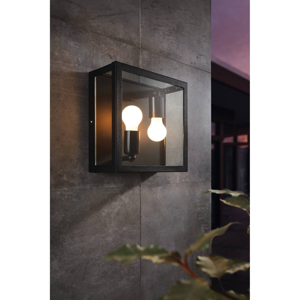 94832 Alamonte 1 2-Light Caged Industrial Exterior Ceiling or Wall Light