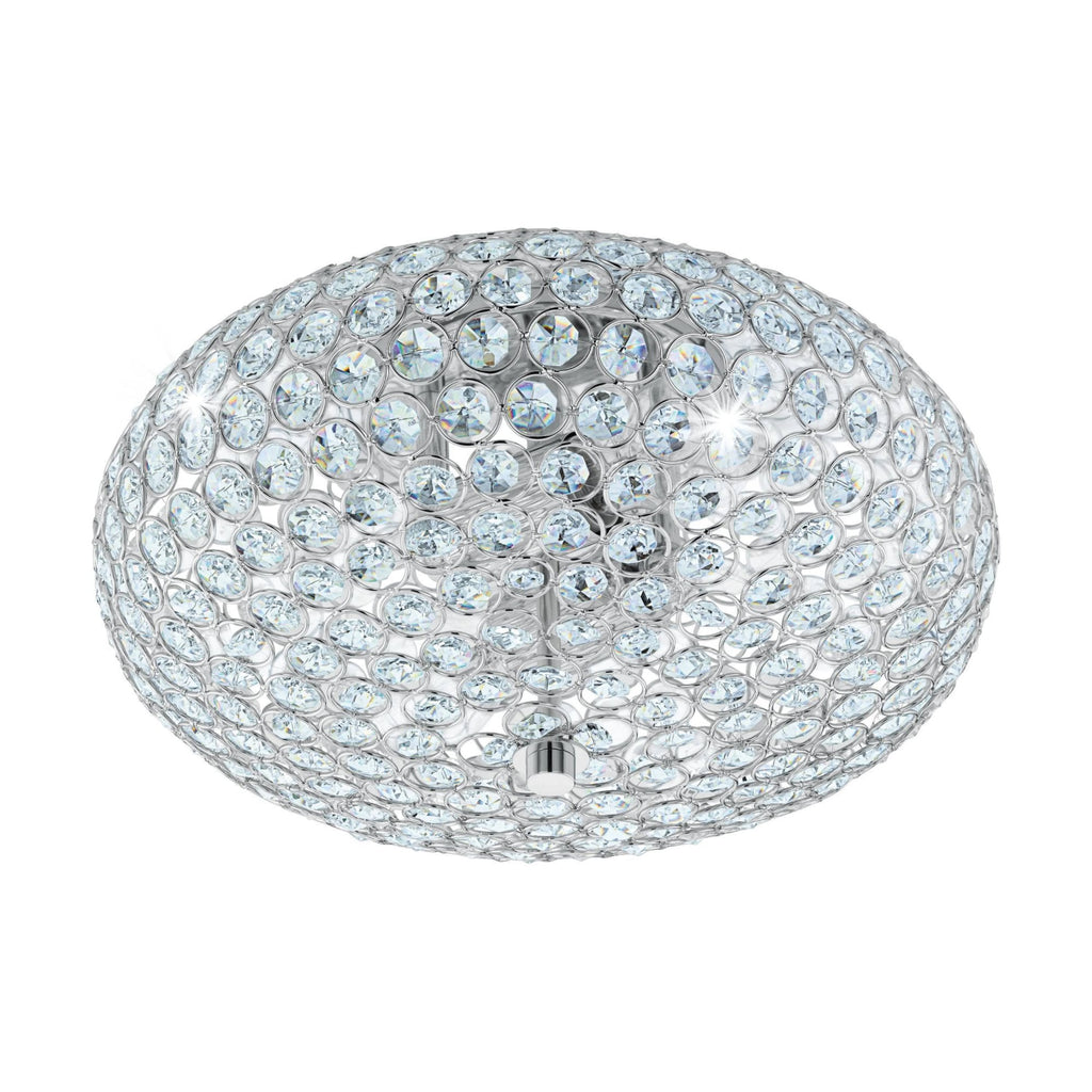 95284 Clemente 2-Light Crystal And Chrome Ceiling Light