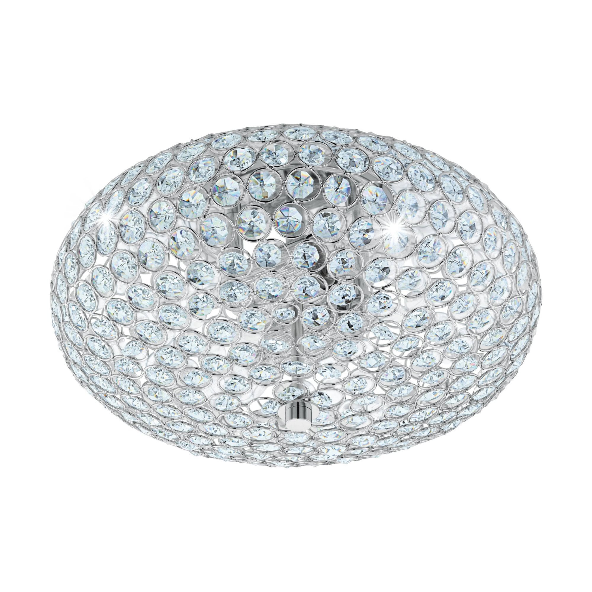 95284 Clemente 2-Light Crystal And Chrome Ceiling Light