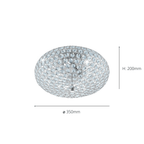 95284 Clemente 2-Light Crystal And Chrome Ceiling Light