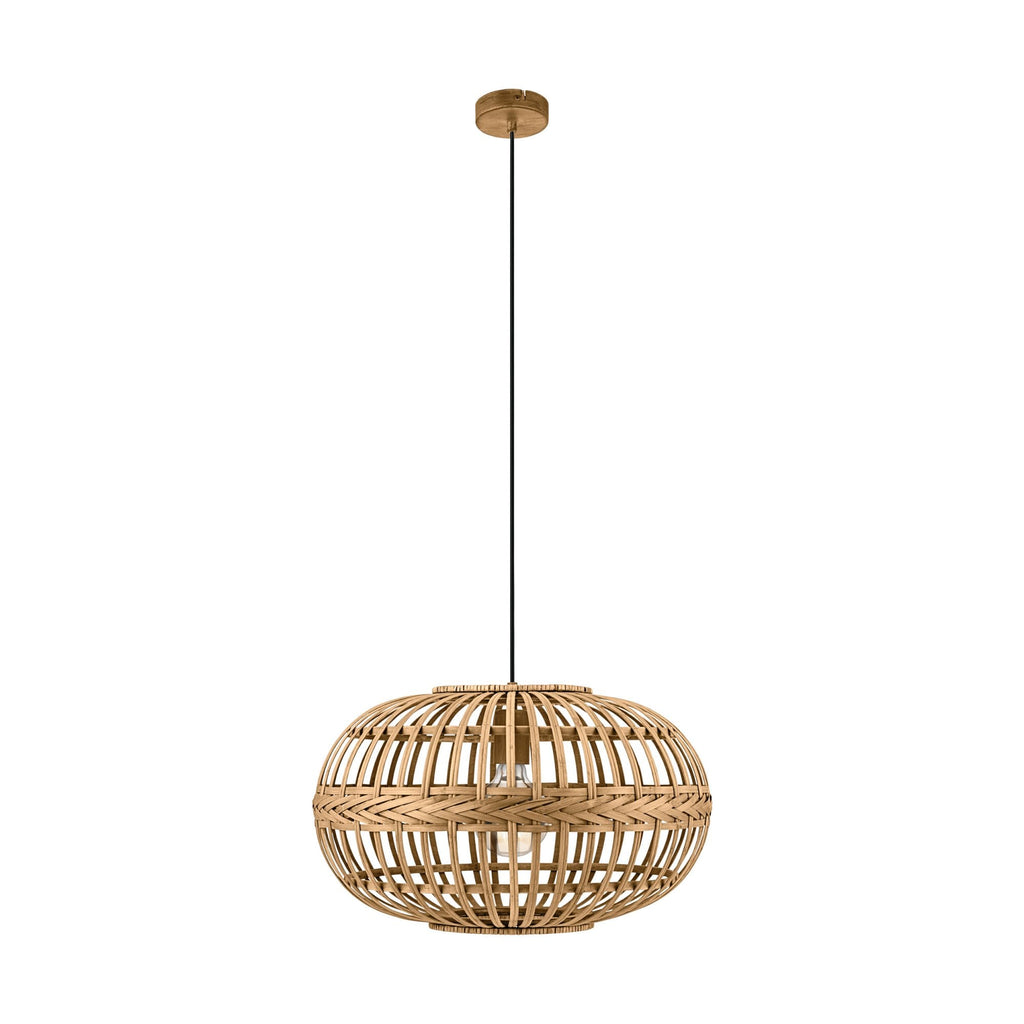 49771 Amsfield 1-Light Caged Rattan Single Pendant