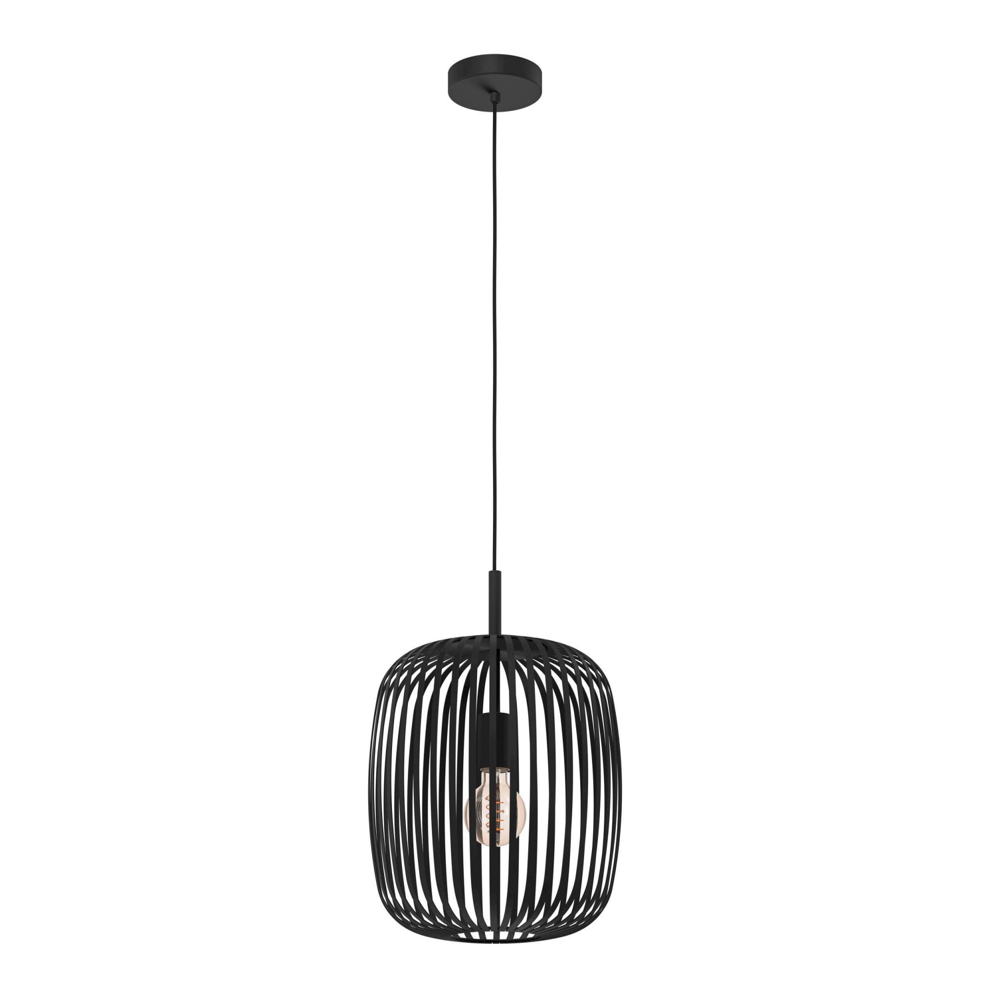 900494 Romazzina Black Caged Single Pendant Light