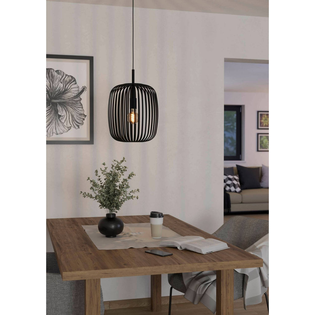 900494 Romazzina Black Caged Single Pendant Light