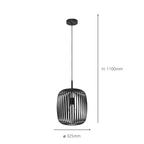 900494 Romazzina Black Caged Single Pendant Light